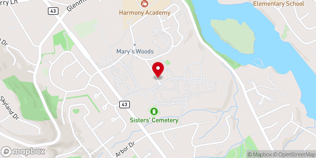 Map showing location of Sisters of the Holy Names