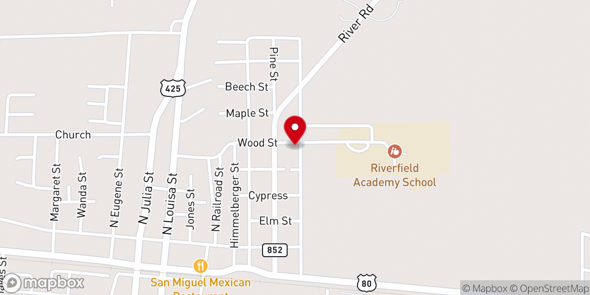 Map showing location of Woodlawn Baptist Church