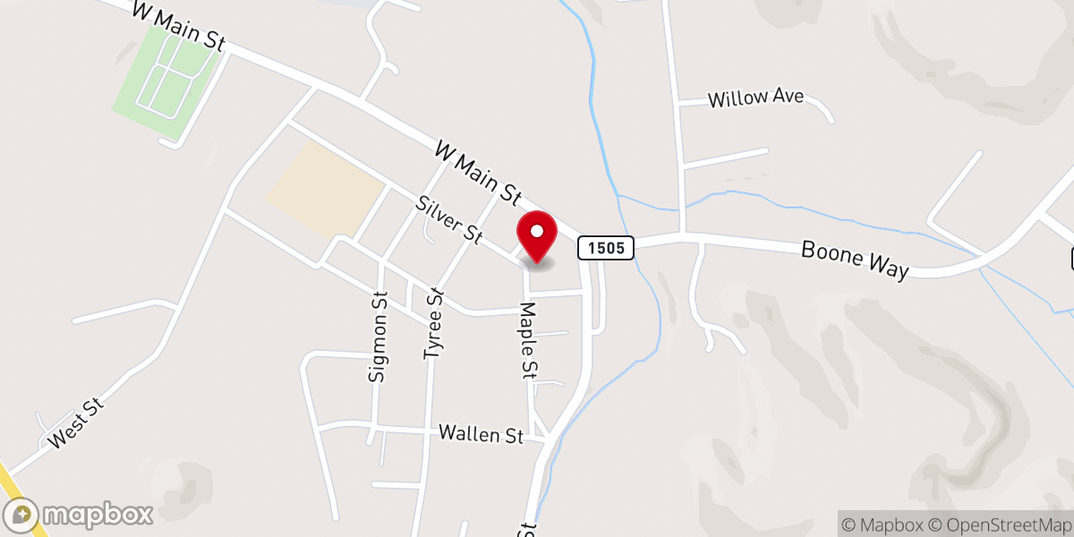 Map showing location of Brodhead Baptist Church