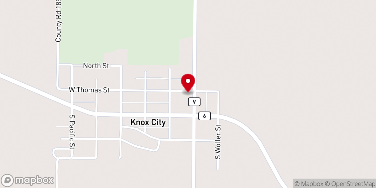 Map showing location of Knox City Baptist Church