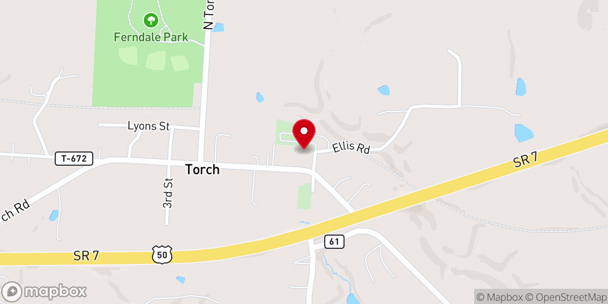 Map showing location of Torch Baptist Church