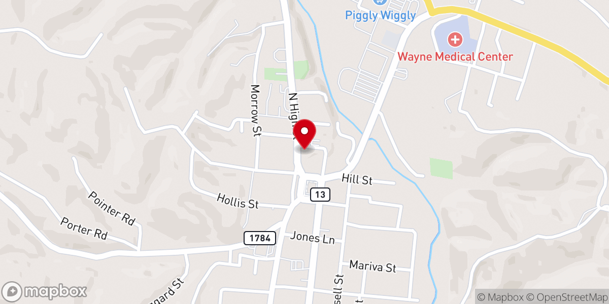 Map showing location of Cumberland Presbyterian Church