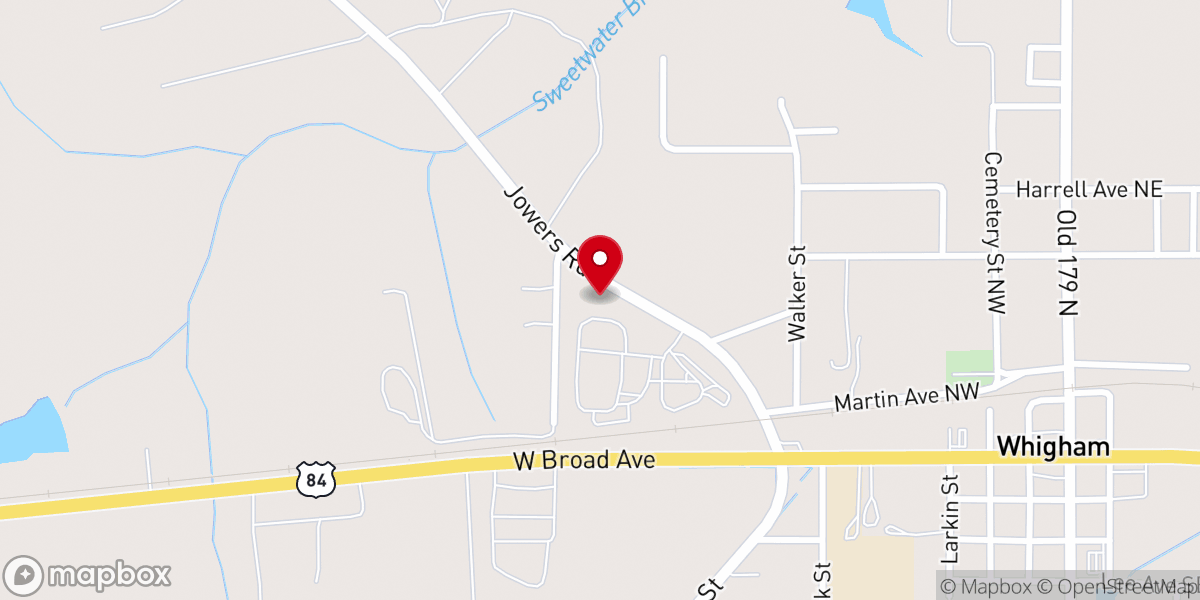 Map showing location of New Hope Church