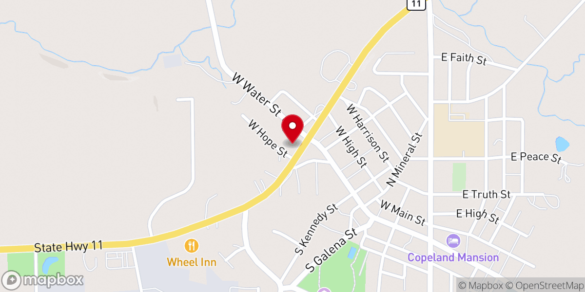 Map showing location of Valley Church
