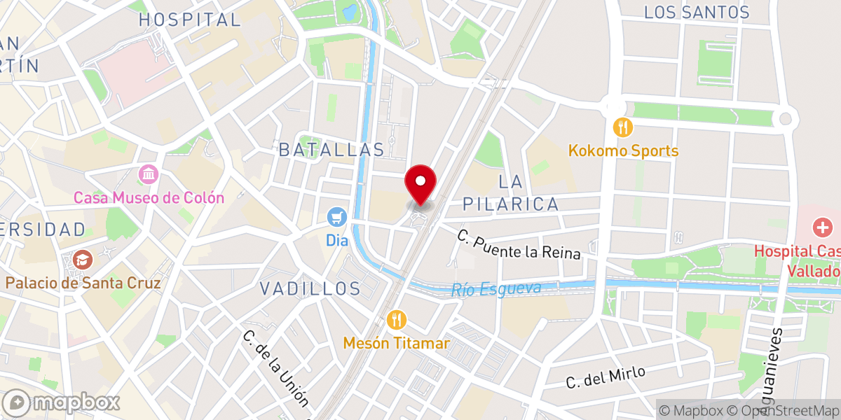 Map showing location of Iglesia parroquial de Nuestra Señora del Pilar (La Pilarica)