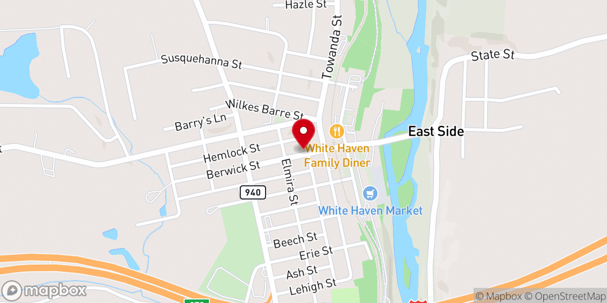 Map showing location of White Haven Presbyterian Church