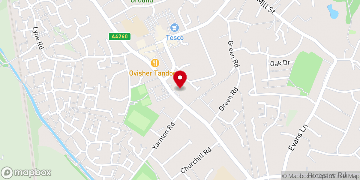 Map showing location of Kidlington Methodist Church