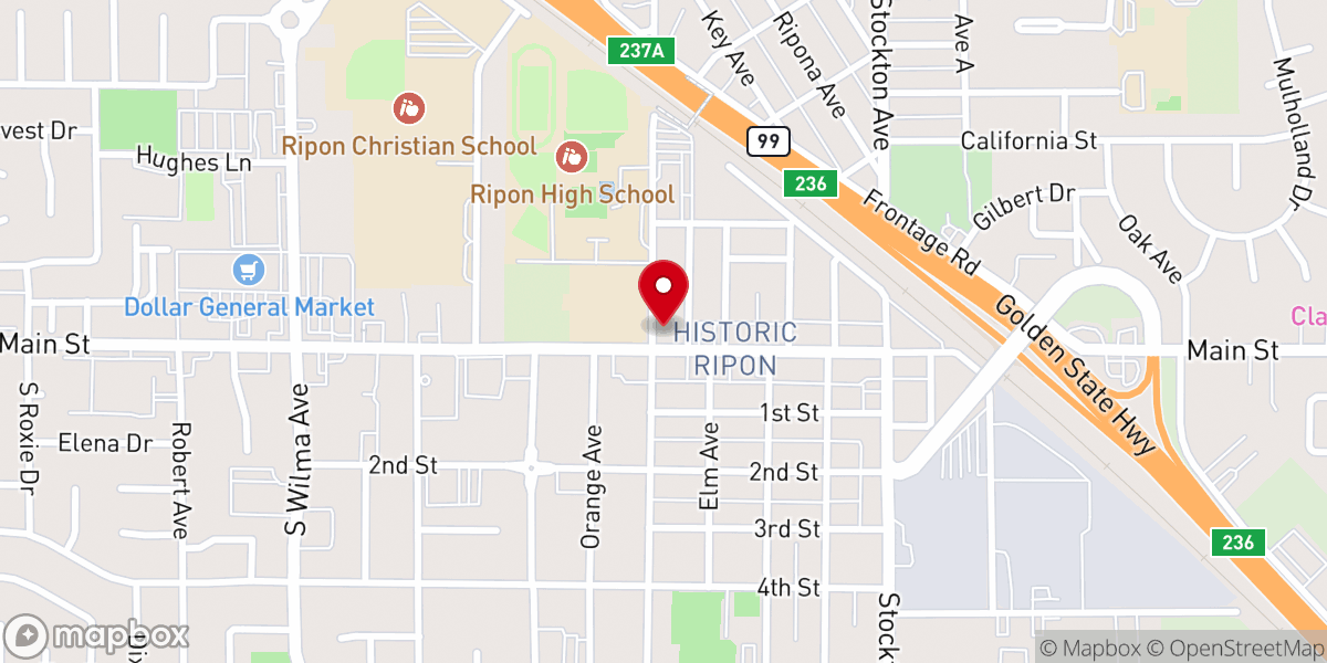 Map showing location of Ripon Interfaith Ministries