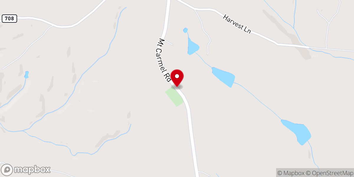Map showing location of Mount Carmel Church