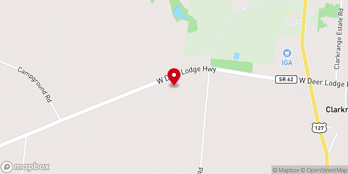 Map showing location of Jamestown Church of God