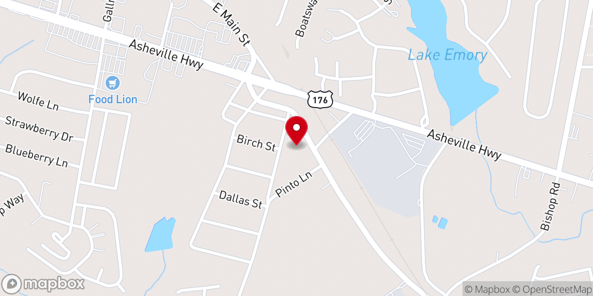 Map showing location of Iglesia Evangelica Cristiana Espiritual - Inman, SC