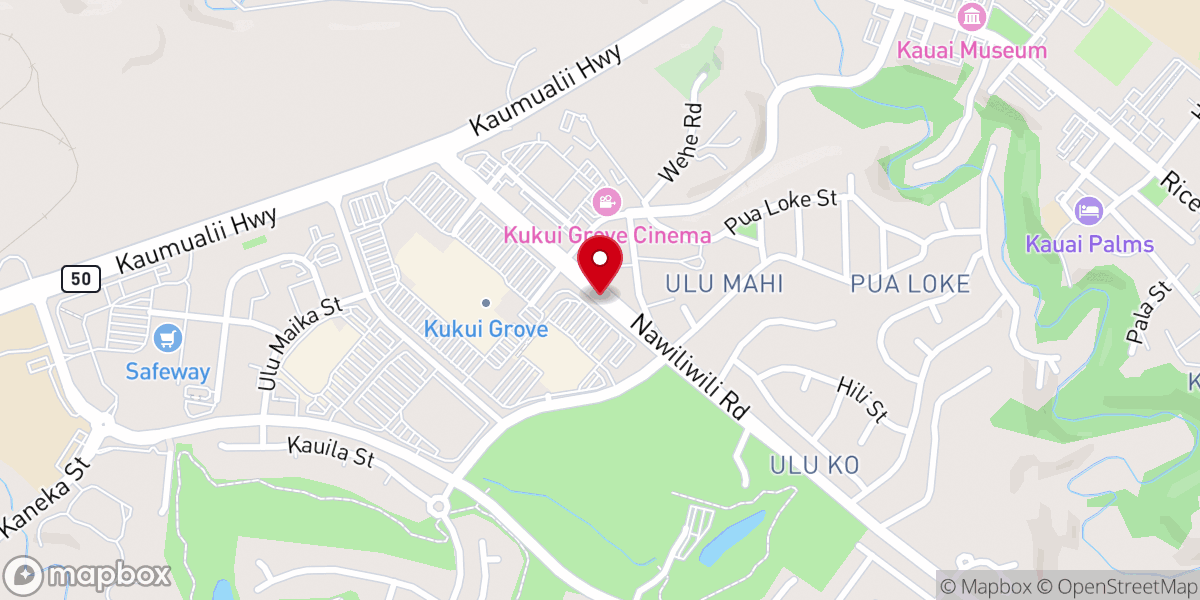Map showing location of Lihue First Church