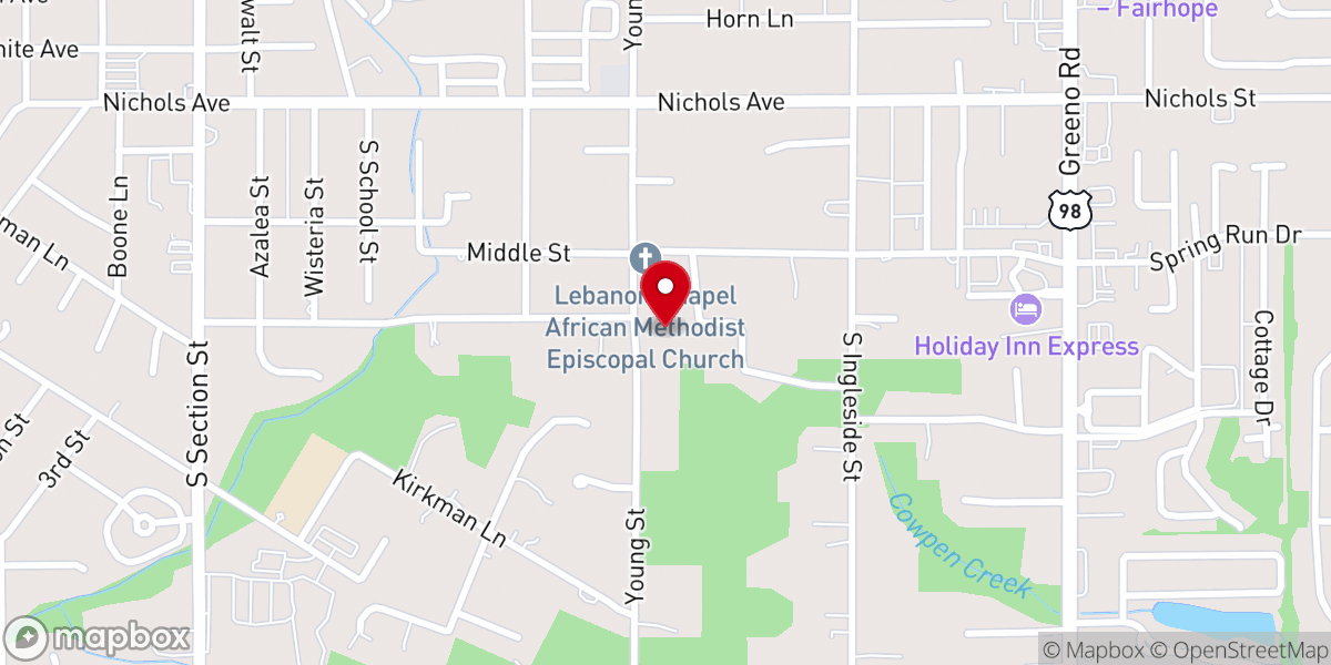 Map showing location of New Beginnings Church