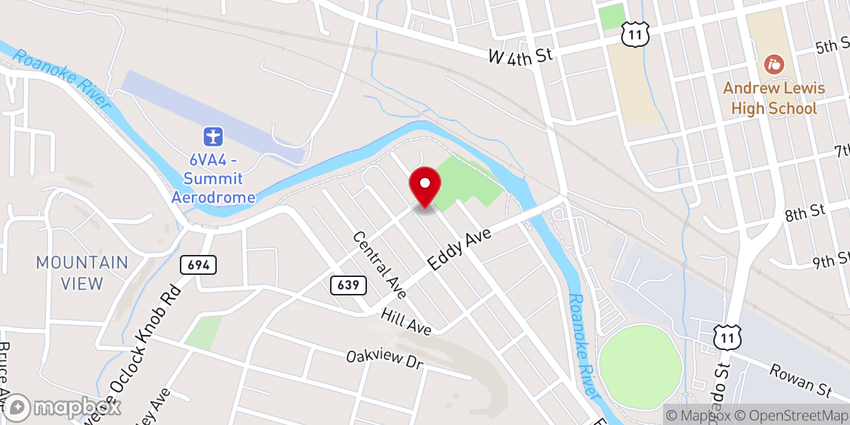 Map showing location of First Christian Church