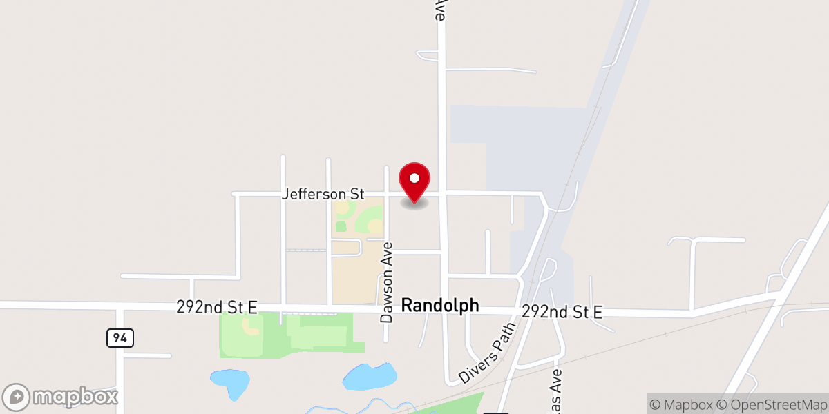 Map showing location of Randolph Baptist Church