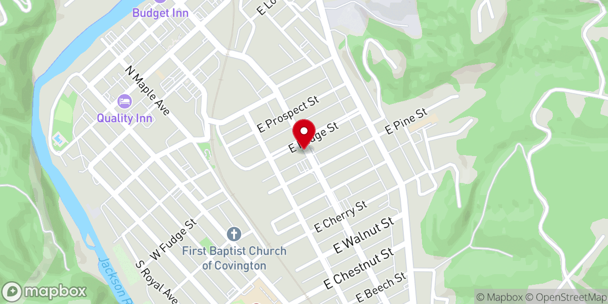 Map showing location of First Christian Church
