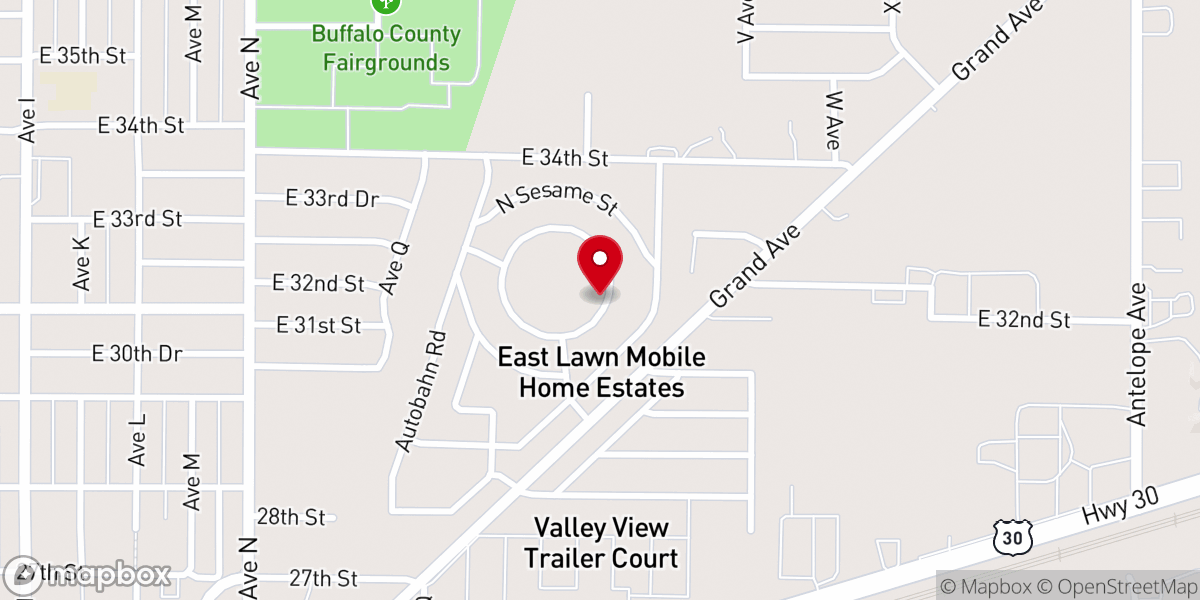 Map showing location of FUMC/East Lawn Food Pantry