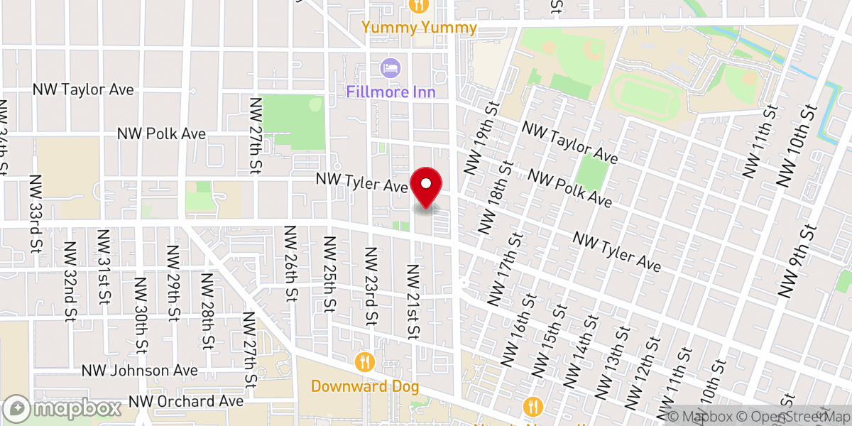 Map showing location of Grace Lutheran Church