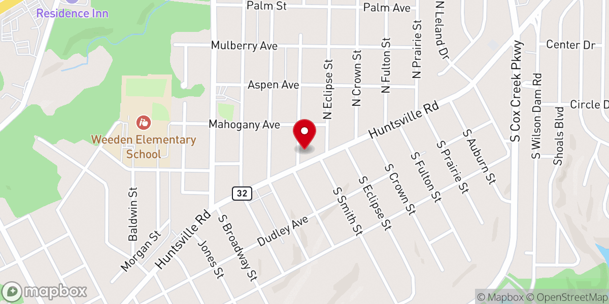 Map showing location of Weeden Heights United Methodist