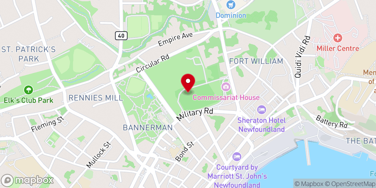 Map showing location of Government House