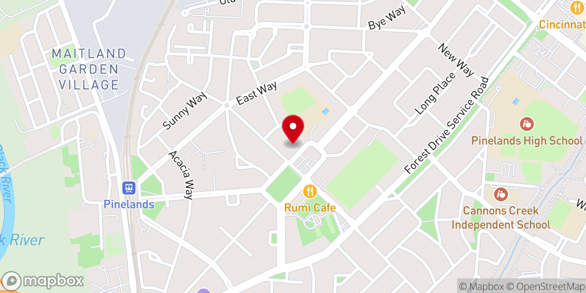 Map showing location of St Stephen's Anglican Church Pinelands