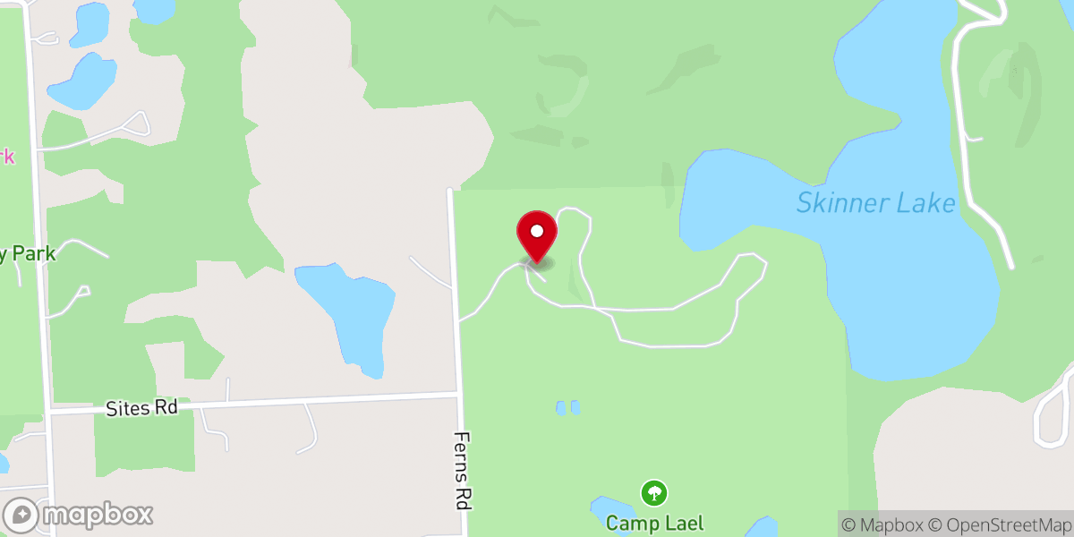 Map showing location of Camp Lael