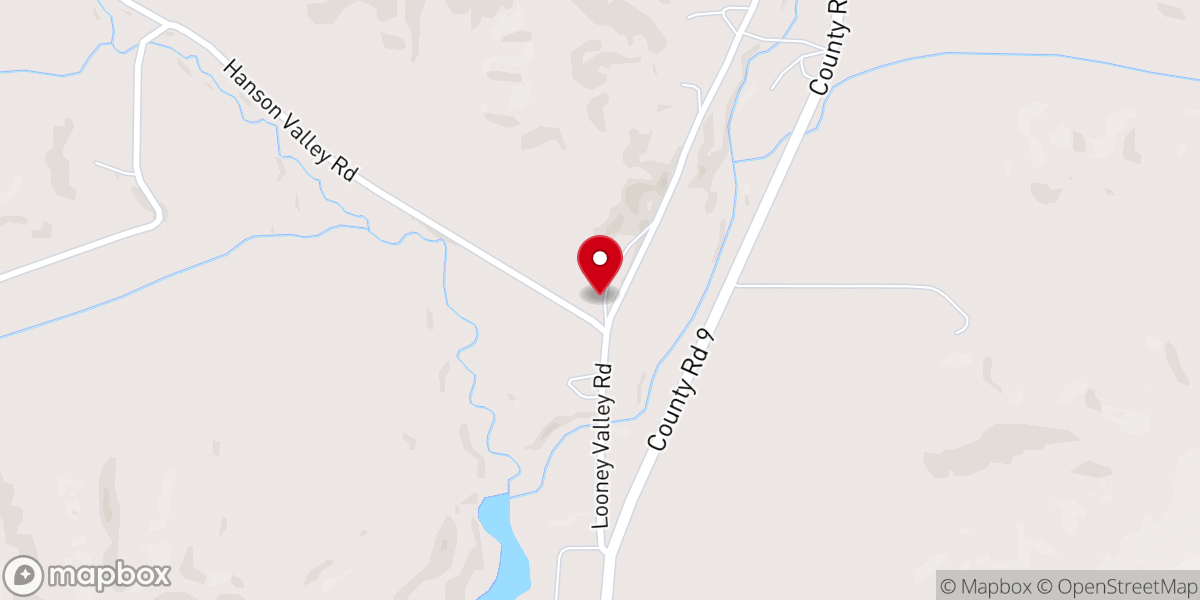 Map showing location of Looney Valley Lutheran Church