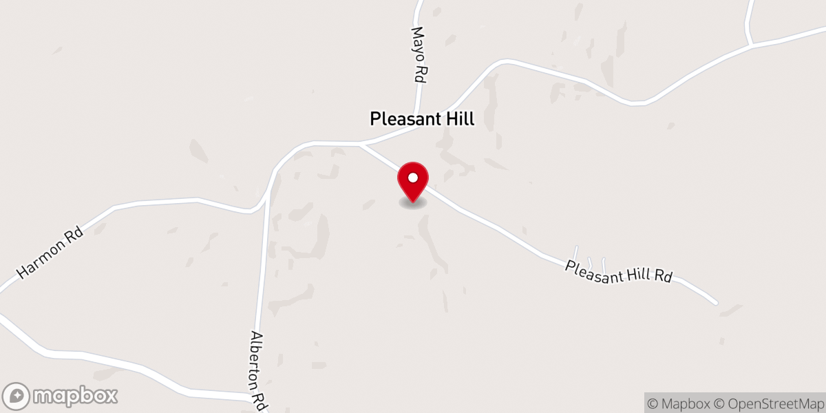 Map showing location of Pleasant Hill Baptist Church