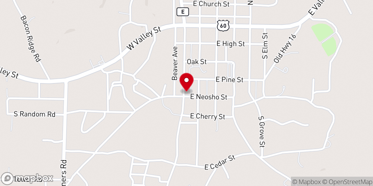 Map showing location of Granby Methodist Church