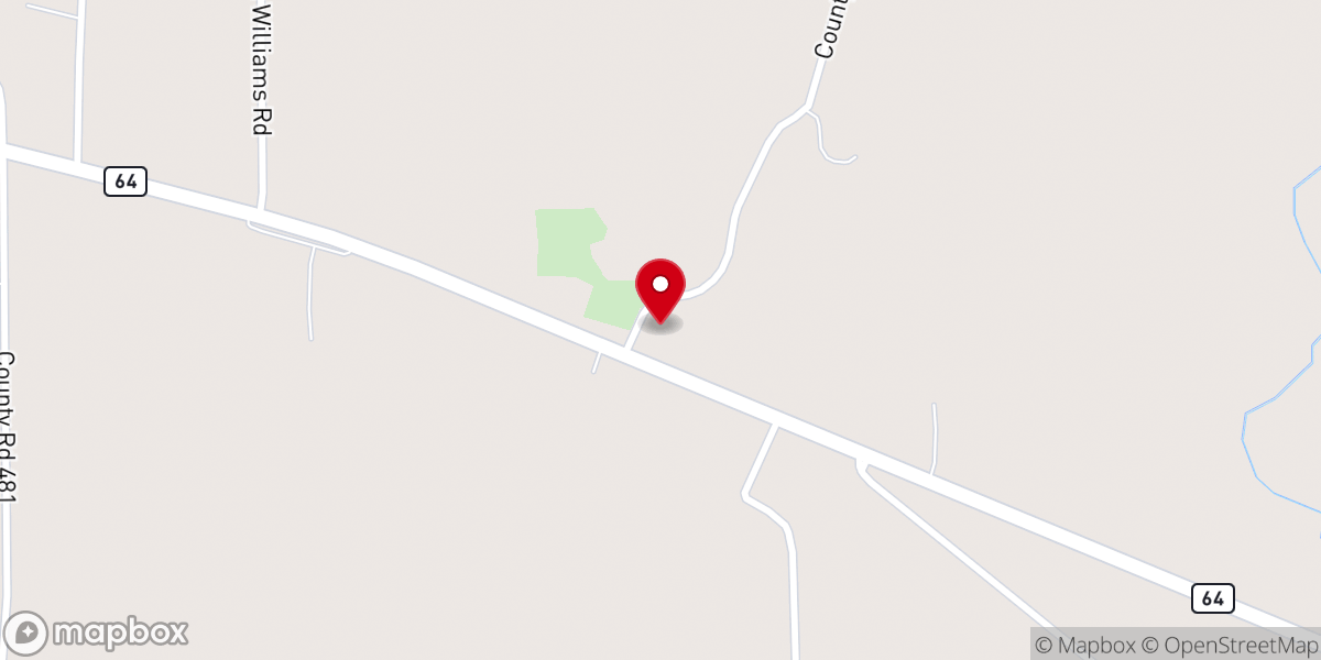 Map showing location of Victory Baptist Church