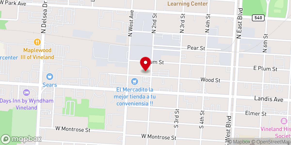 Map showing location of St Paul's Missionary Baptist