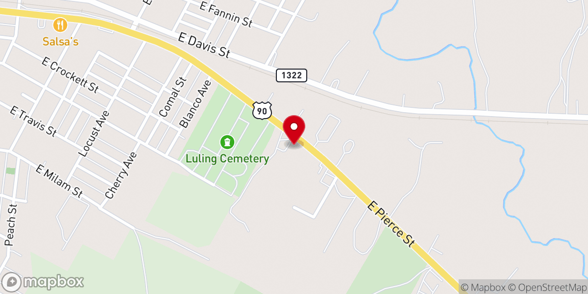 Map showing location of Luling Church of Christ