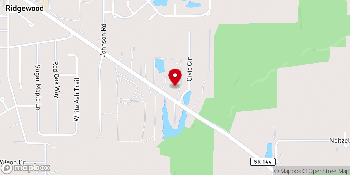 Map showing location of New Life Community Wesleyan Church