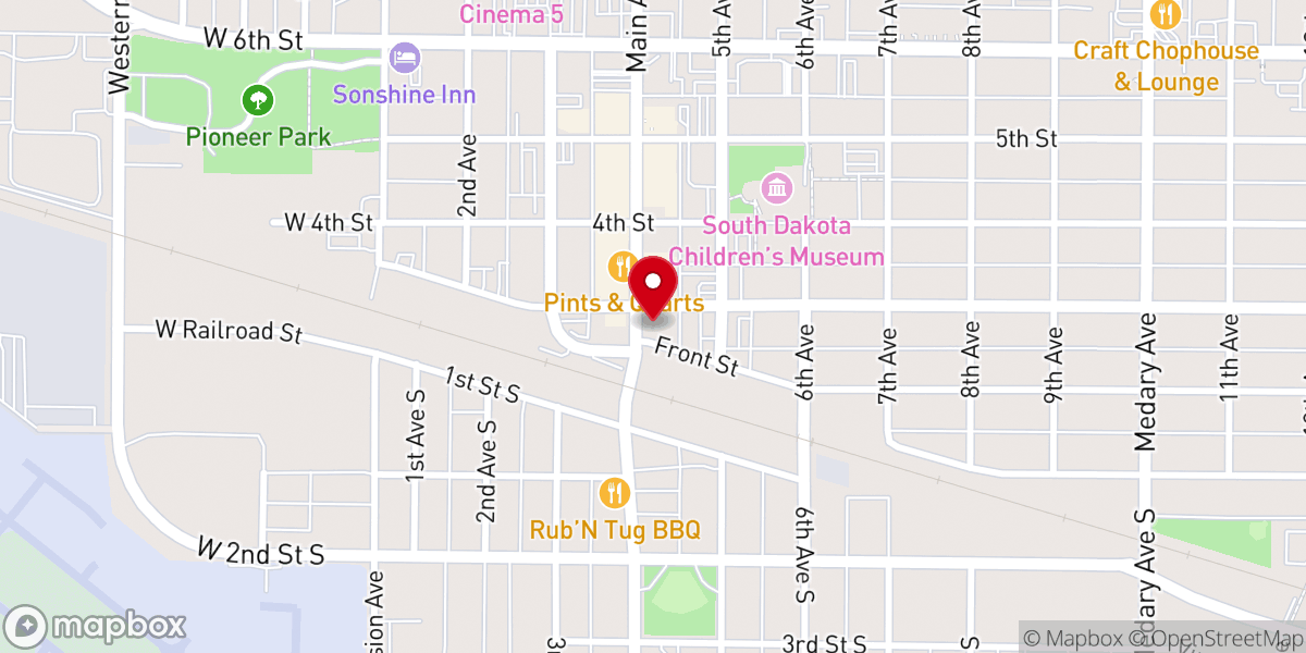 Map showing location of Hometown Services & TIre