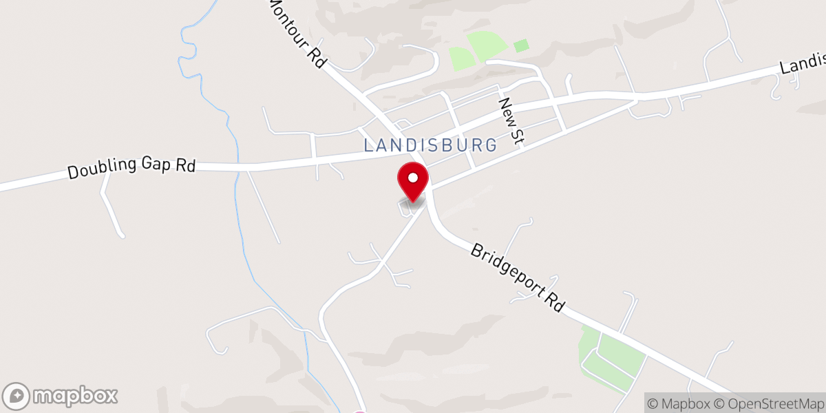 Map showing location of New Hope United Church of Christ