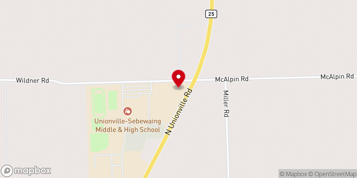 Map showing location of Assembly of God-Sebewaing