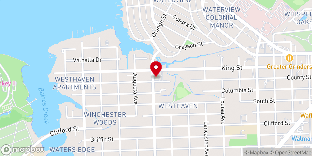 Map showing location of Westhaven Baptist Church
