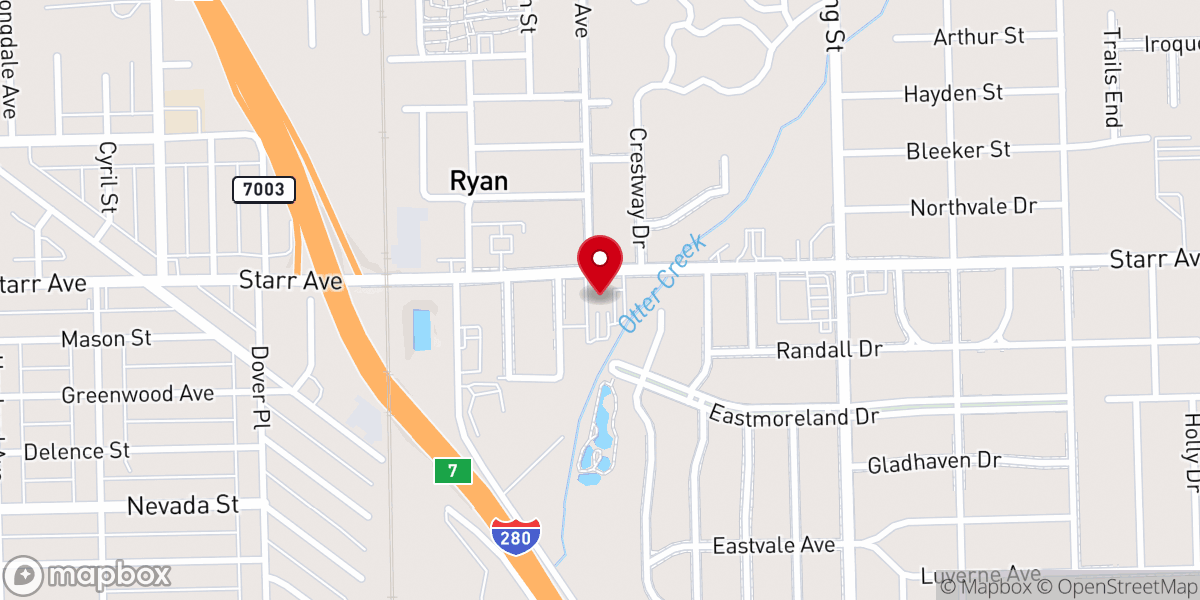 Map showing location of Ashland Church
