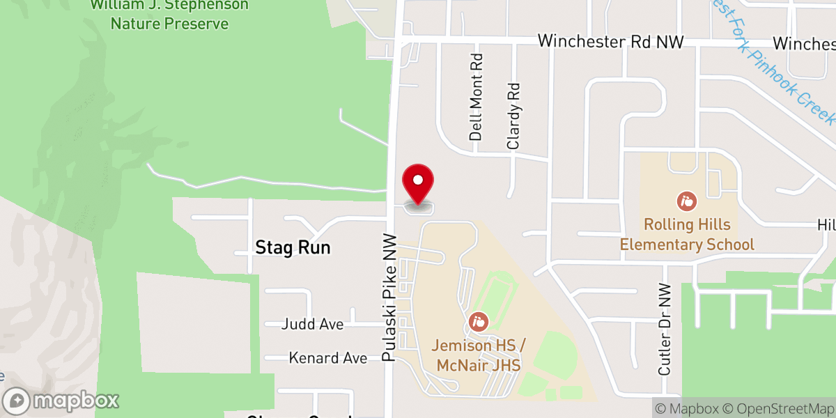 Map showing location of Northwest Church of Christ