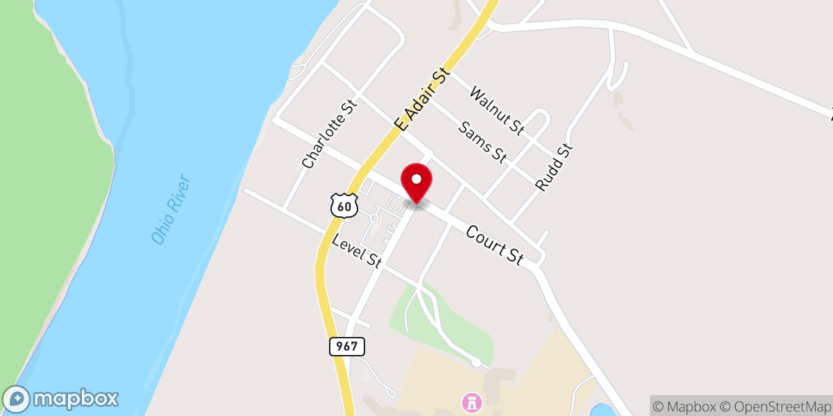 Map showing location of Smithland United Methodist Church