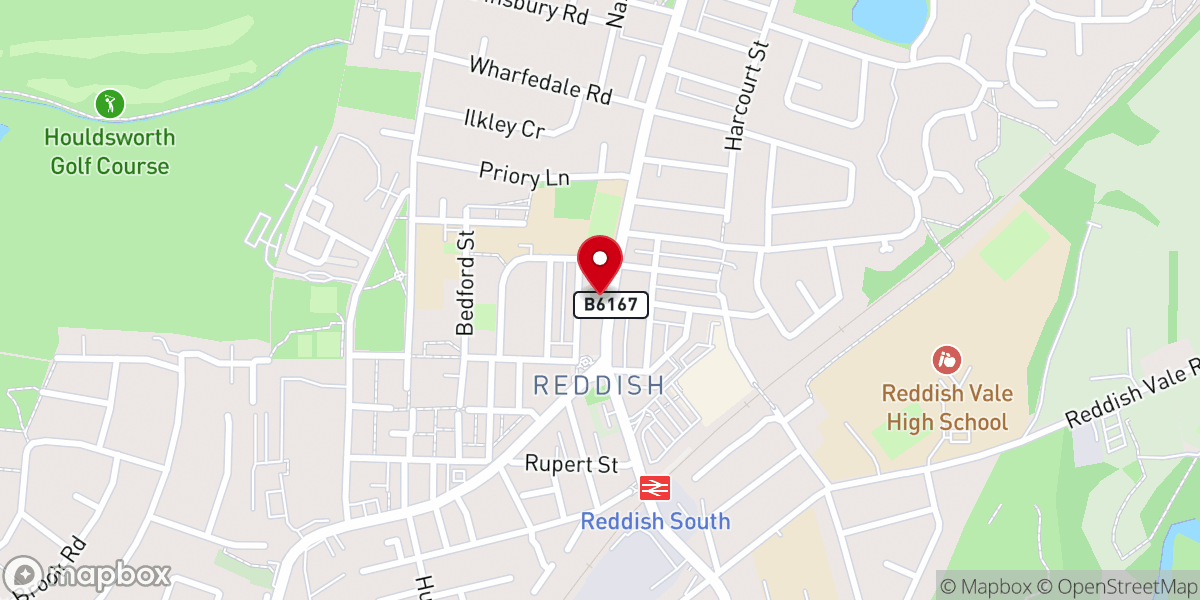 Map showing location of St Josephs R C Church