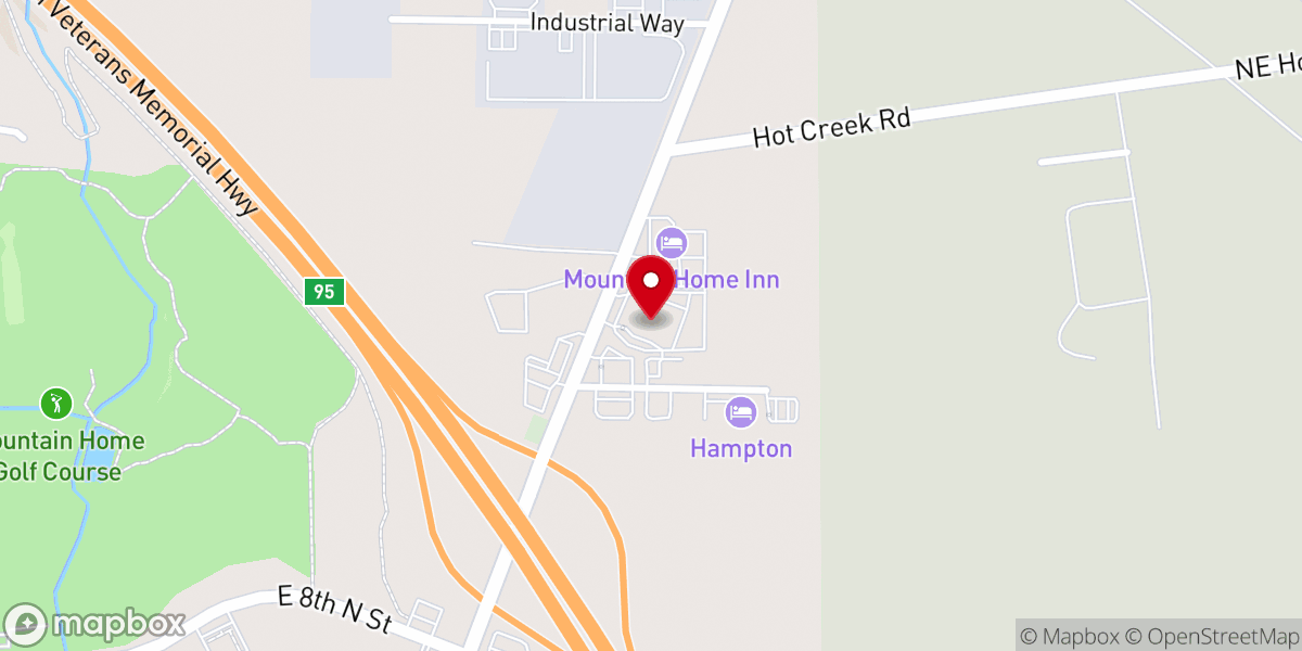 Map showing location of Best Western Foothills Inn