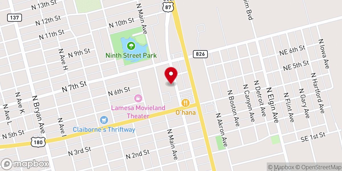 Map showing location of Bush's Chicken
