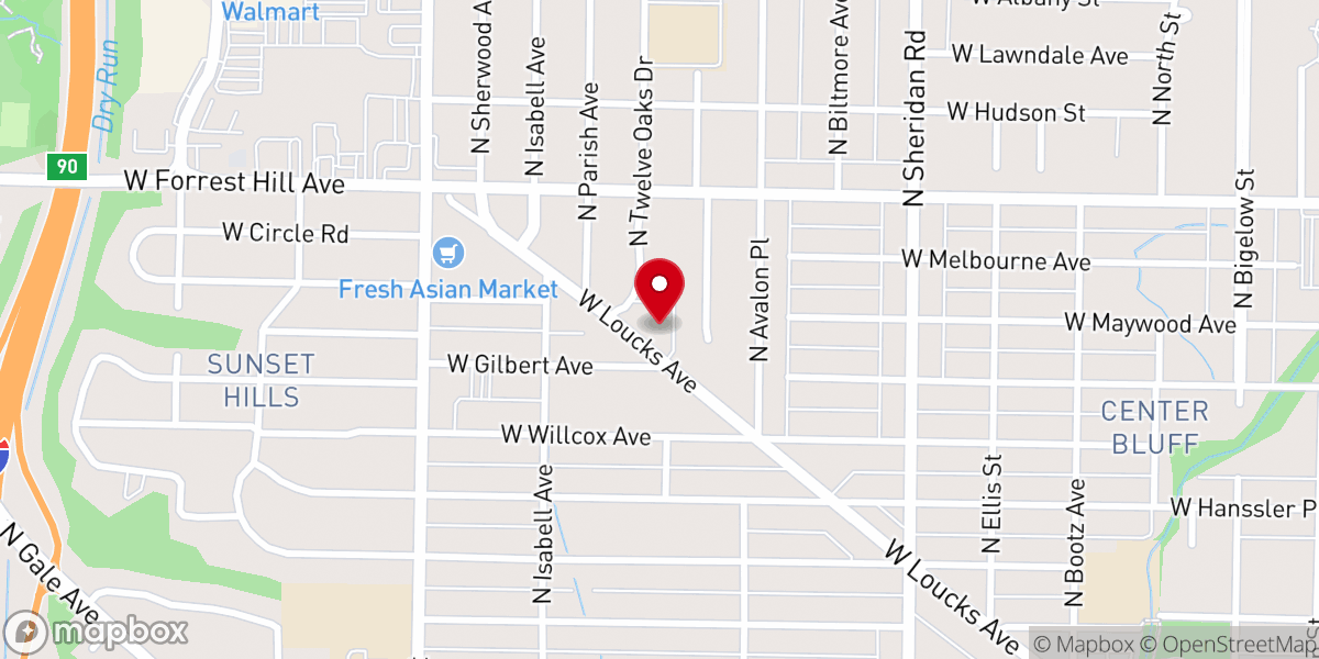 Map showing location of Morning Glory Community Church