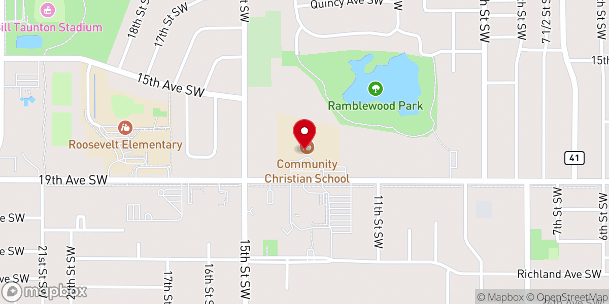 Map showing location of Christ Community Church