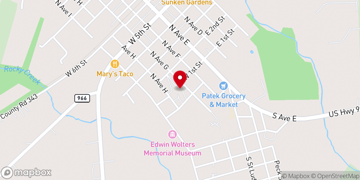 Map showing location of Knights of Columbus
