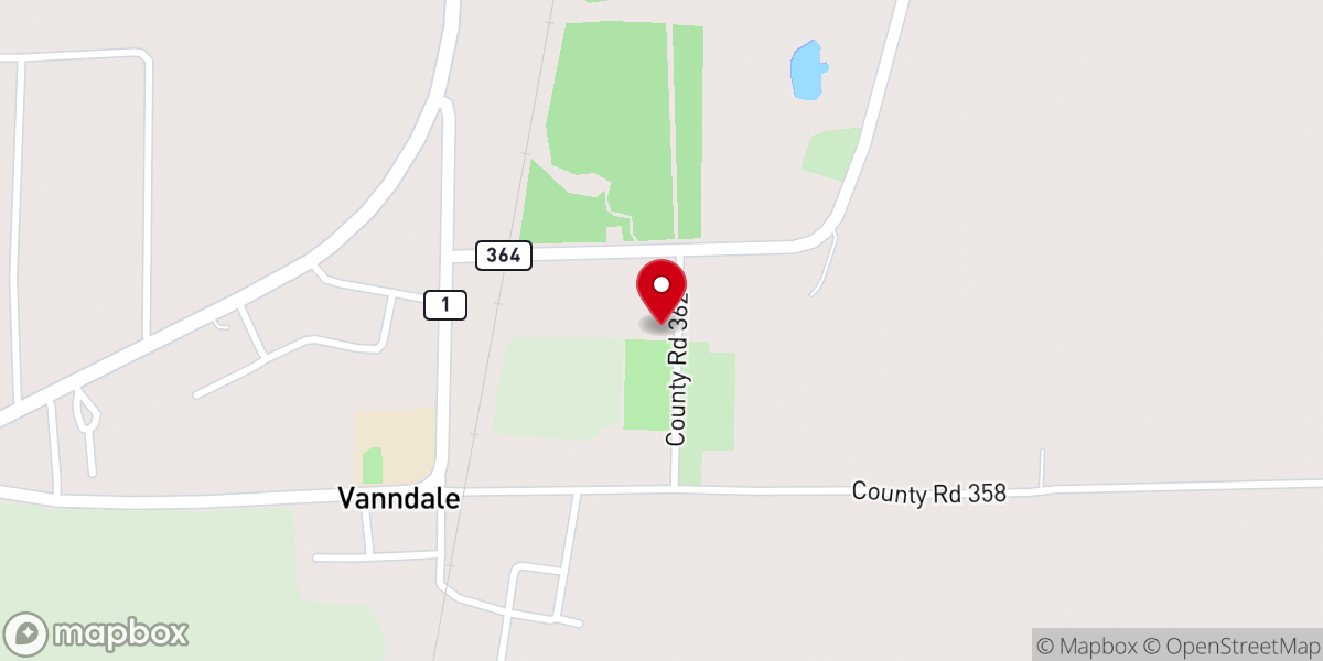 Map showing location of Caldwell Missionary Church