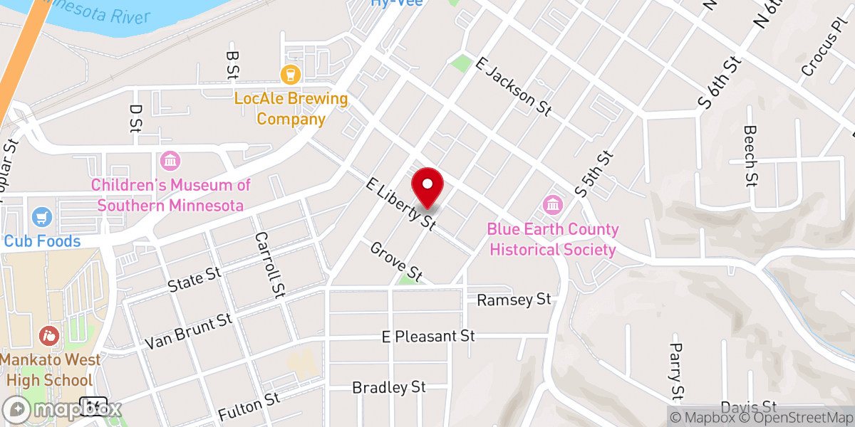 Map showing location of St John the Baptist Catholic Church