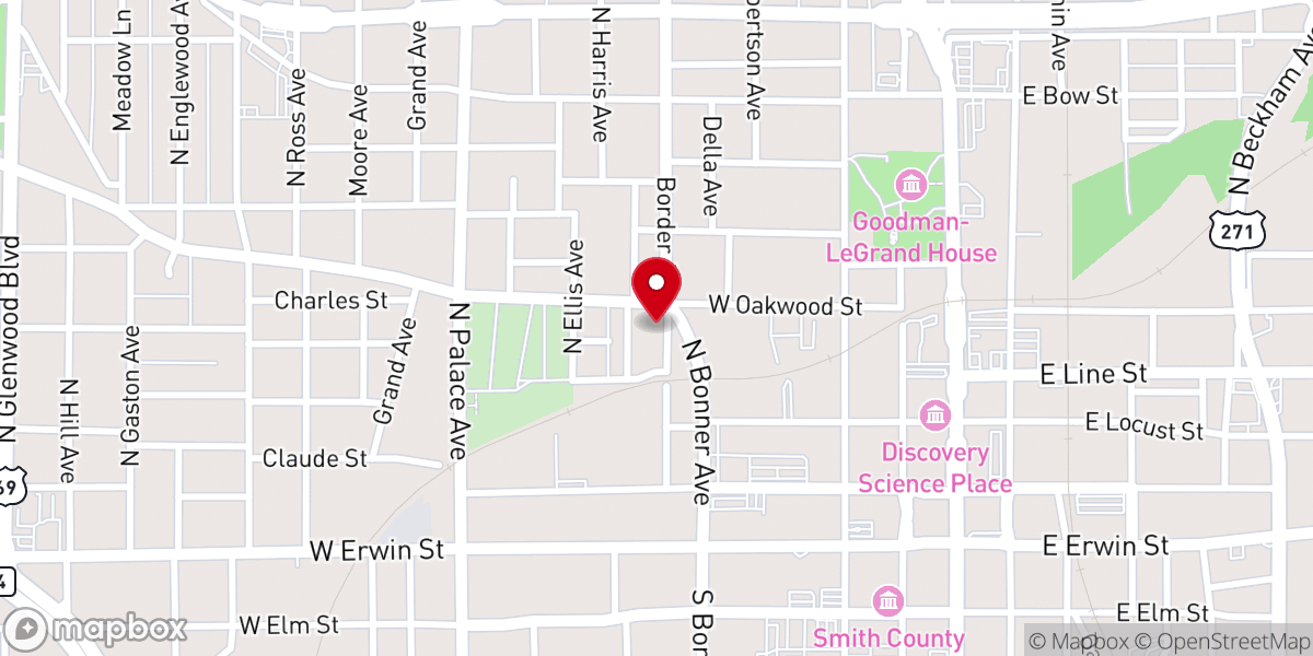 Map showing location of St James CME Church