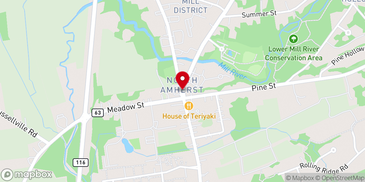 Map showing location of Amherst, MA 01059